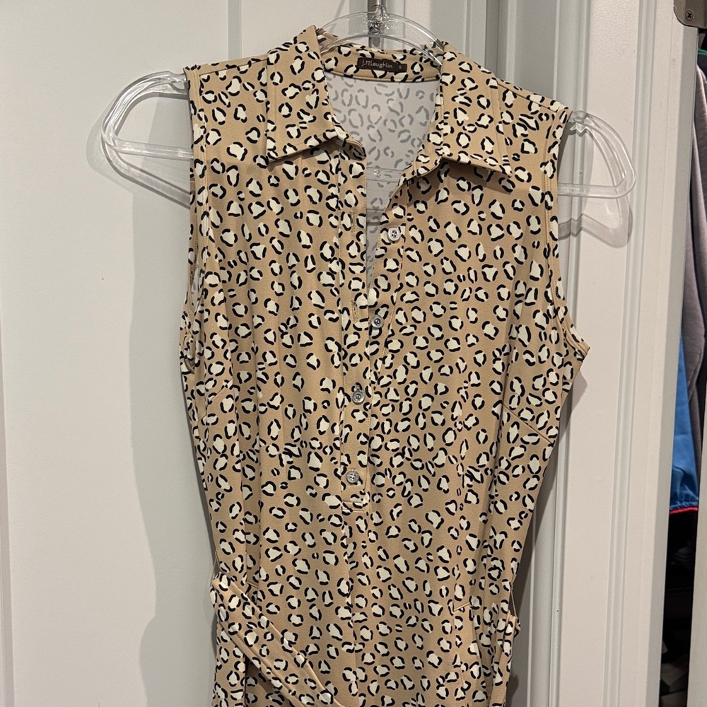 J McLaughlin Leopard Print Sleeveless Dress